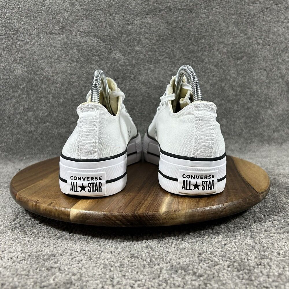 Converse Chuck Taylor All Star Lift Women’s Sz 9 White Canvas Low Platform Shoes - Picture 6 of 11